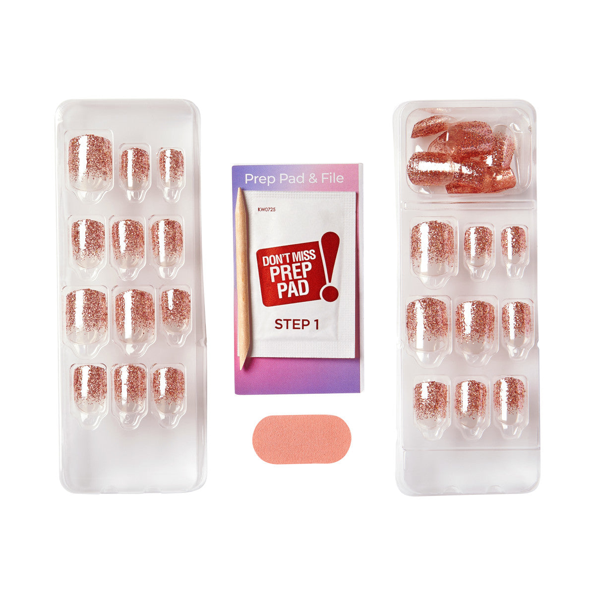 colorFX by imPRESS Press-On Nails, No Glue Needed, Neutrálna, Short Zaoblený, 30 ks
