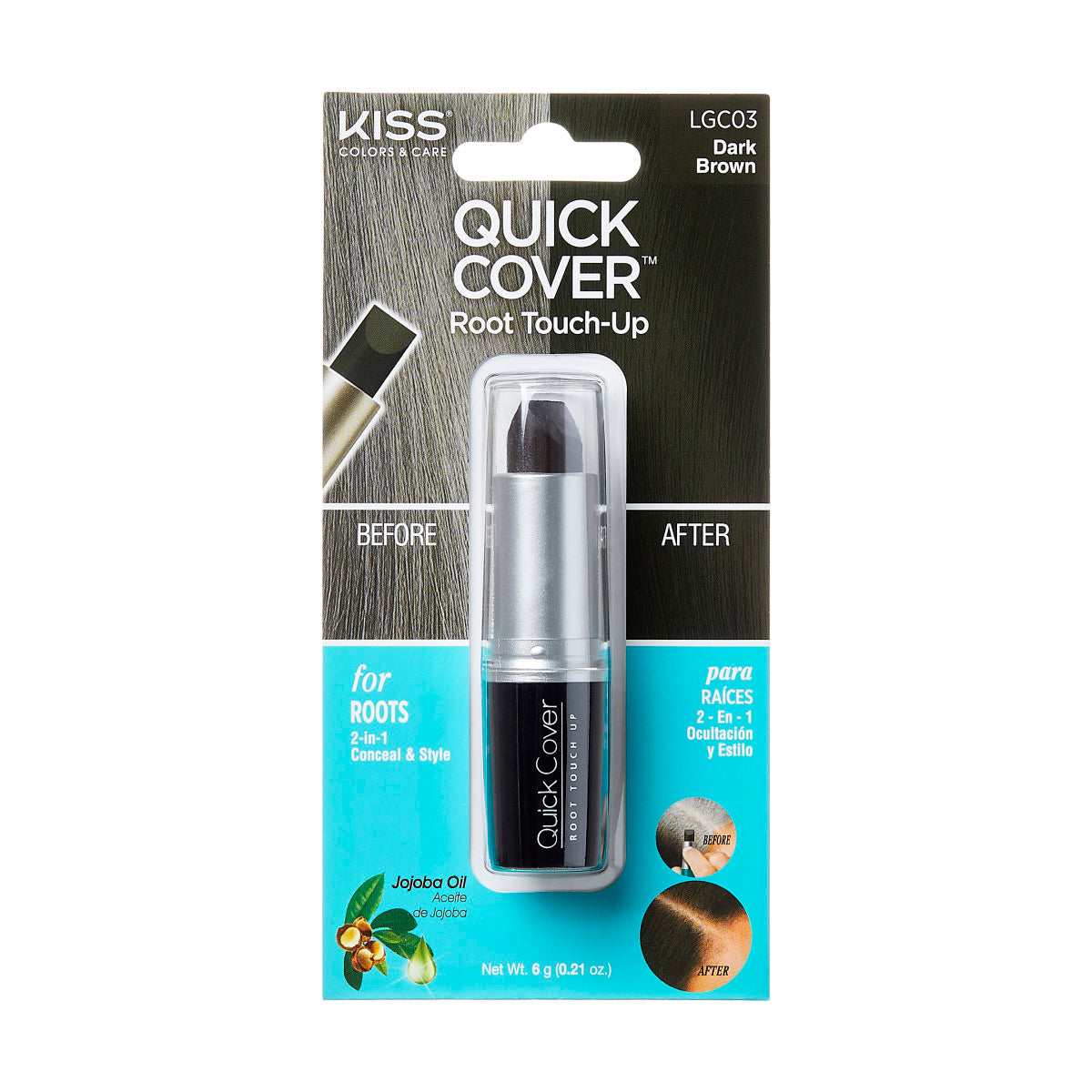 KISS Quick Cover Root Touch-Up Stick, Tmavo hnedá