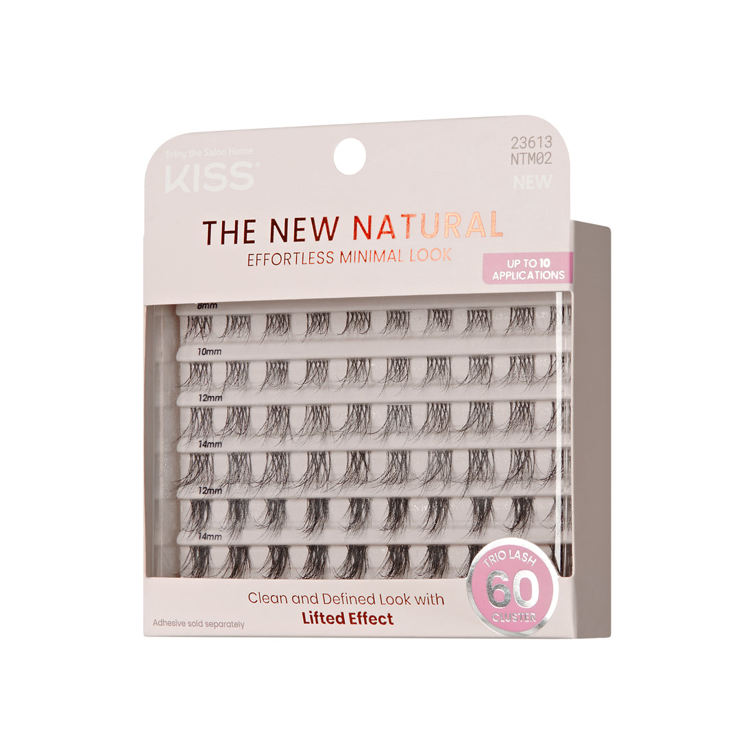 Kiss The New Natural False Eyelashes, Lash Extension Kit, Nude Blazer, 60 Trio Lash Clusters