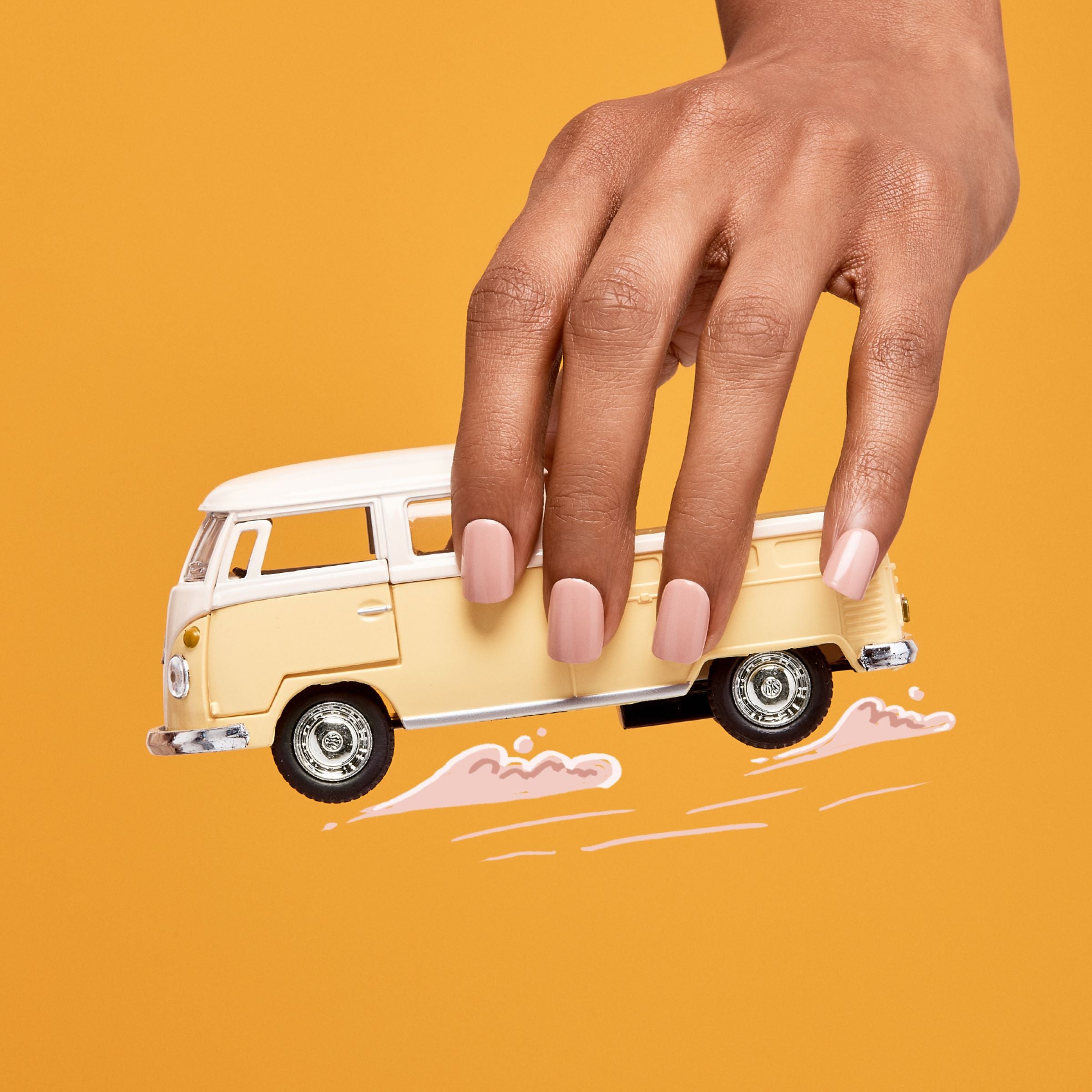 imPRESS Color No Glue Mani Press-On Nails, No Glue Needed, Ružová, Short Zaoblený, 33 ks