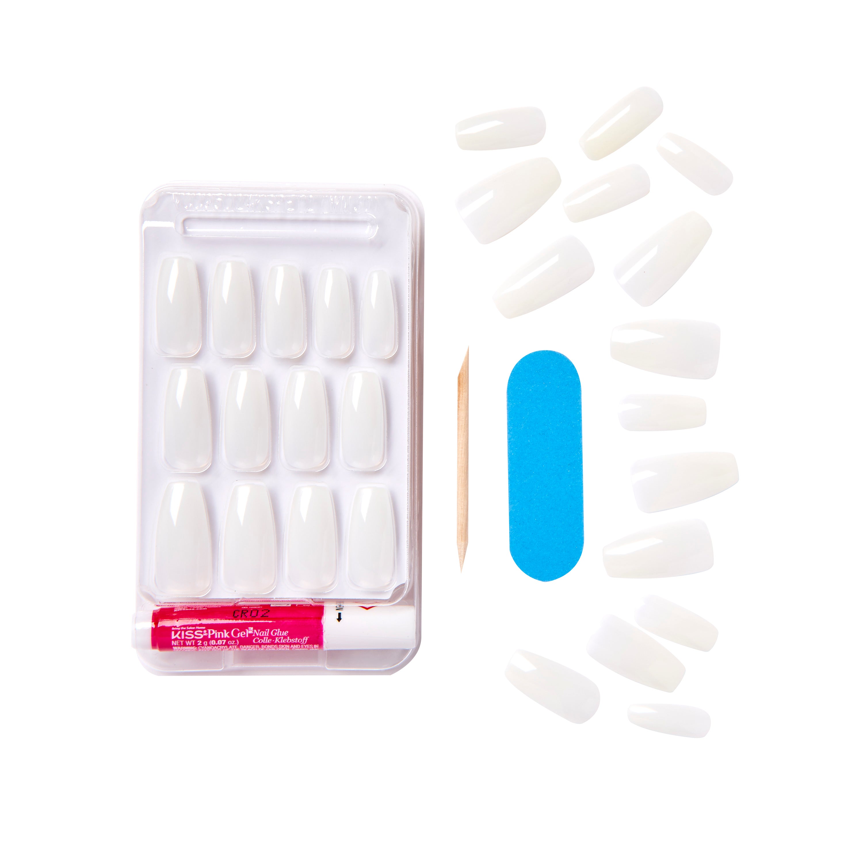 KISS Salon Naturals, Press-On Nails, Walk On Air, Biela, 28 ks