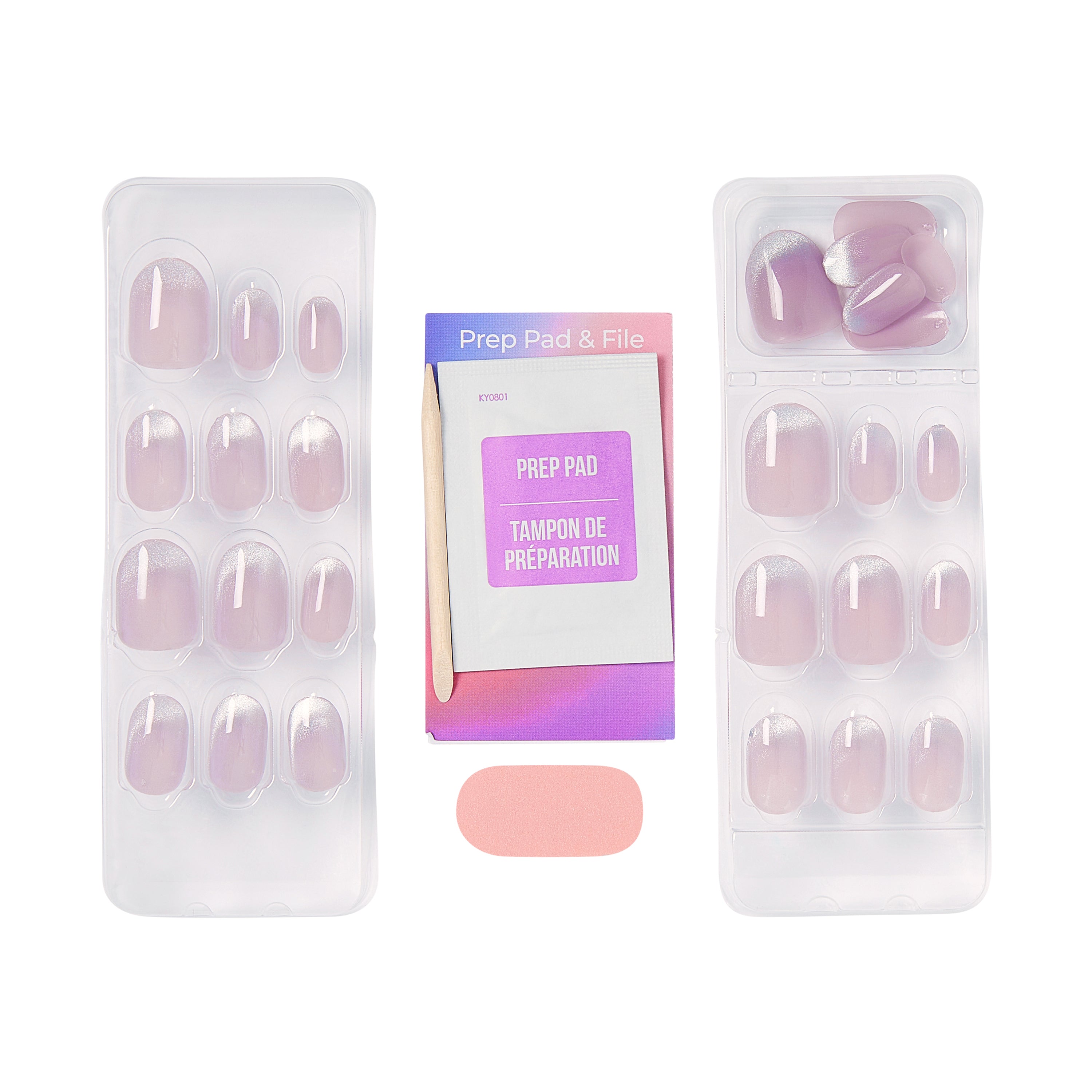 Kiss colorFX by Impress Press On Nails, ‘Diamond Drip’, Purple, Short Oval, 30 Count