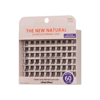 Kiss The New Natural False Eyelashes, Lash Extension Kit, Pearl Earring, 60 Trio Lash Clusters