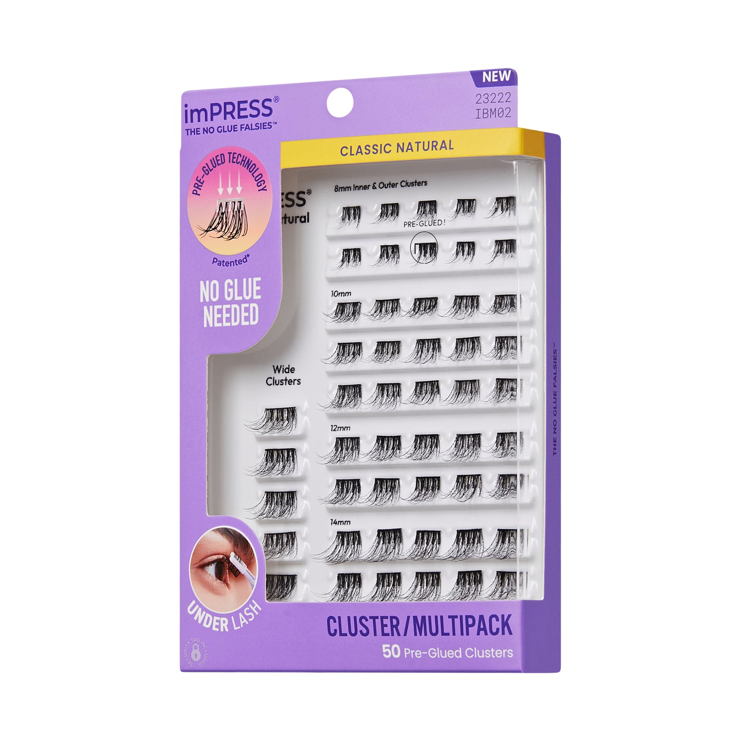 Kiss Impress predlepené trsy rias, klasické prírodné, 50 samolepiacich rias