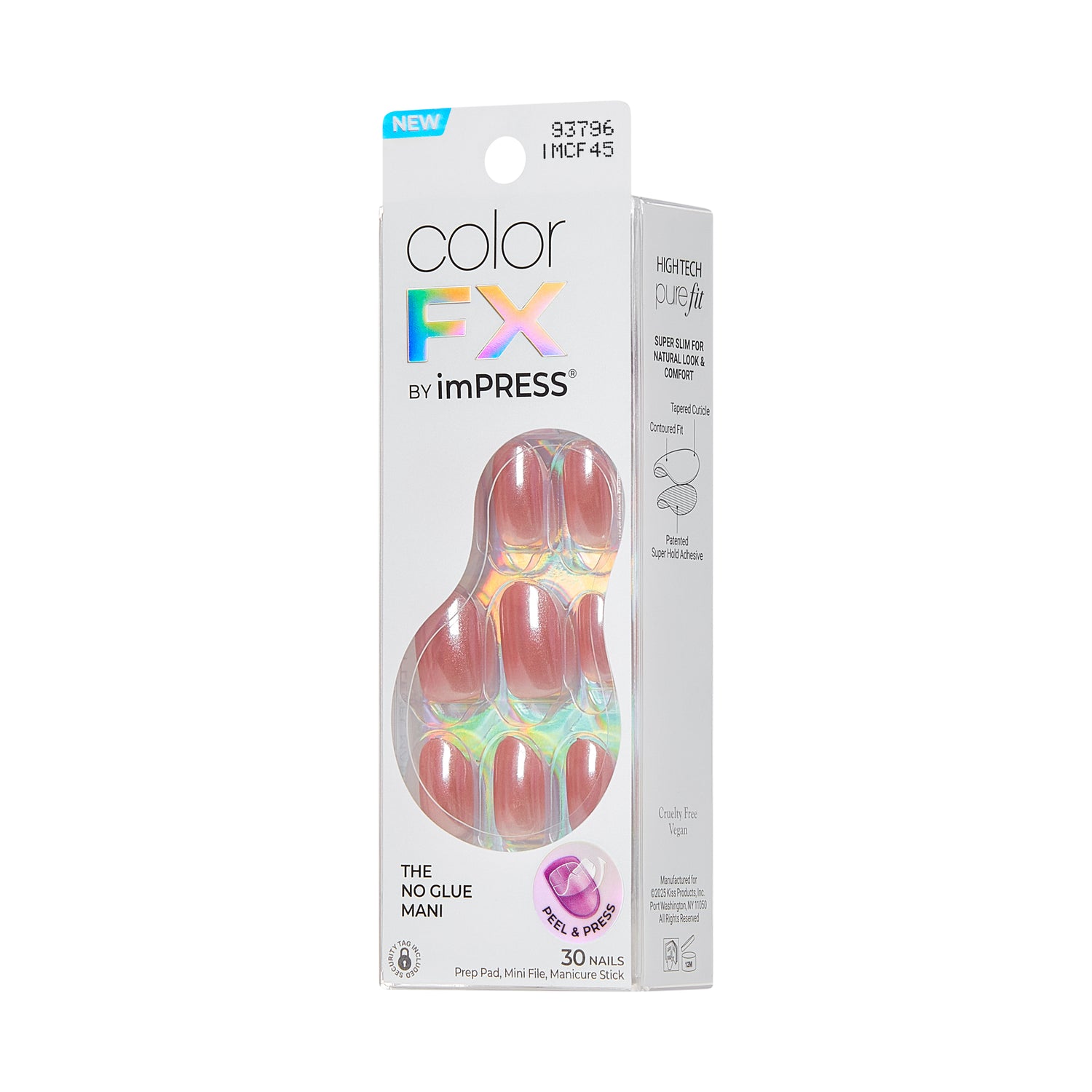 Kiss ColorFX by Impress Press On Nails, ‘Boundless’, Brown, Short Oval, 30 Count