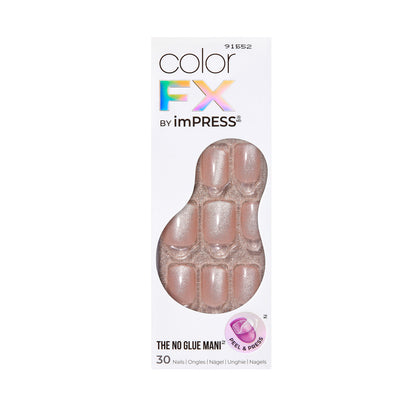 colorFX by imPRESS  Press-On Nails, No Glue Needed, Neutrálna, Short Zaoblený, 30 ks