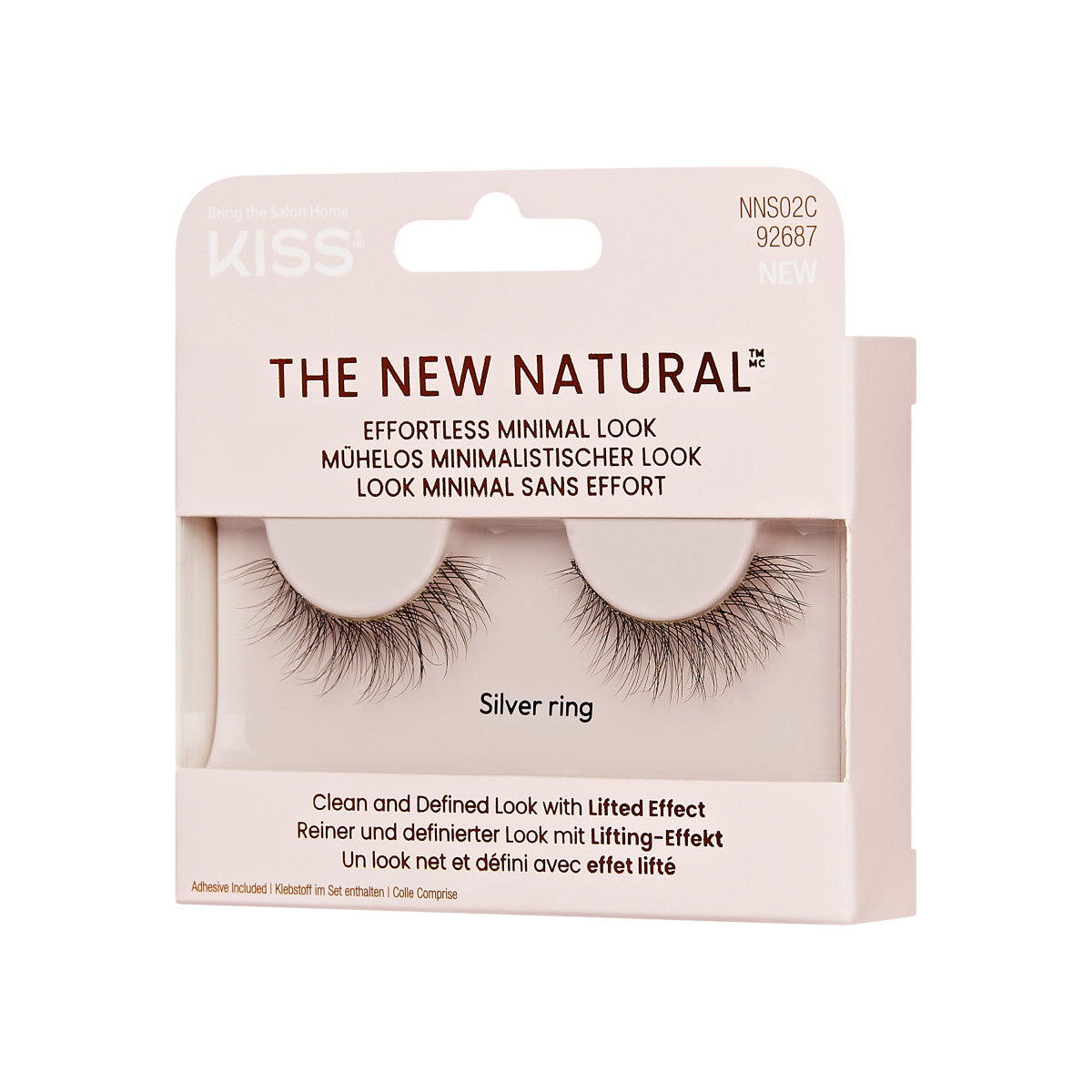 KISS The New Natural, False Eyelashes, Silver Ring, 12mm, 1 Pair