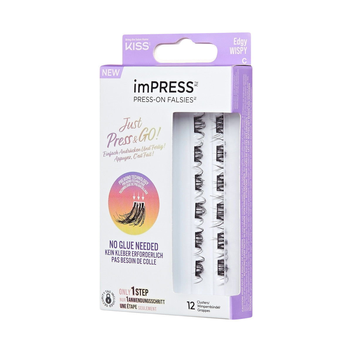 imPRESS Press-On Falsies Eyelash Clusters Minipack, Wispy, Edgy, 12 ks