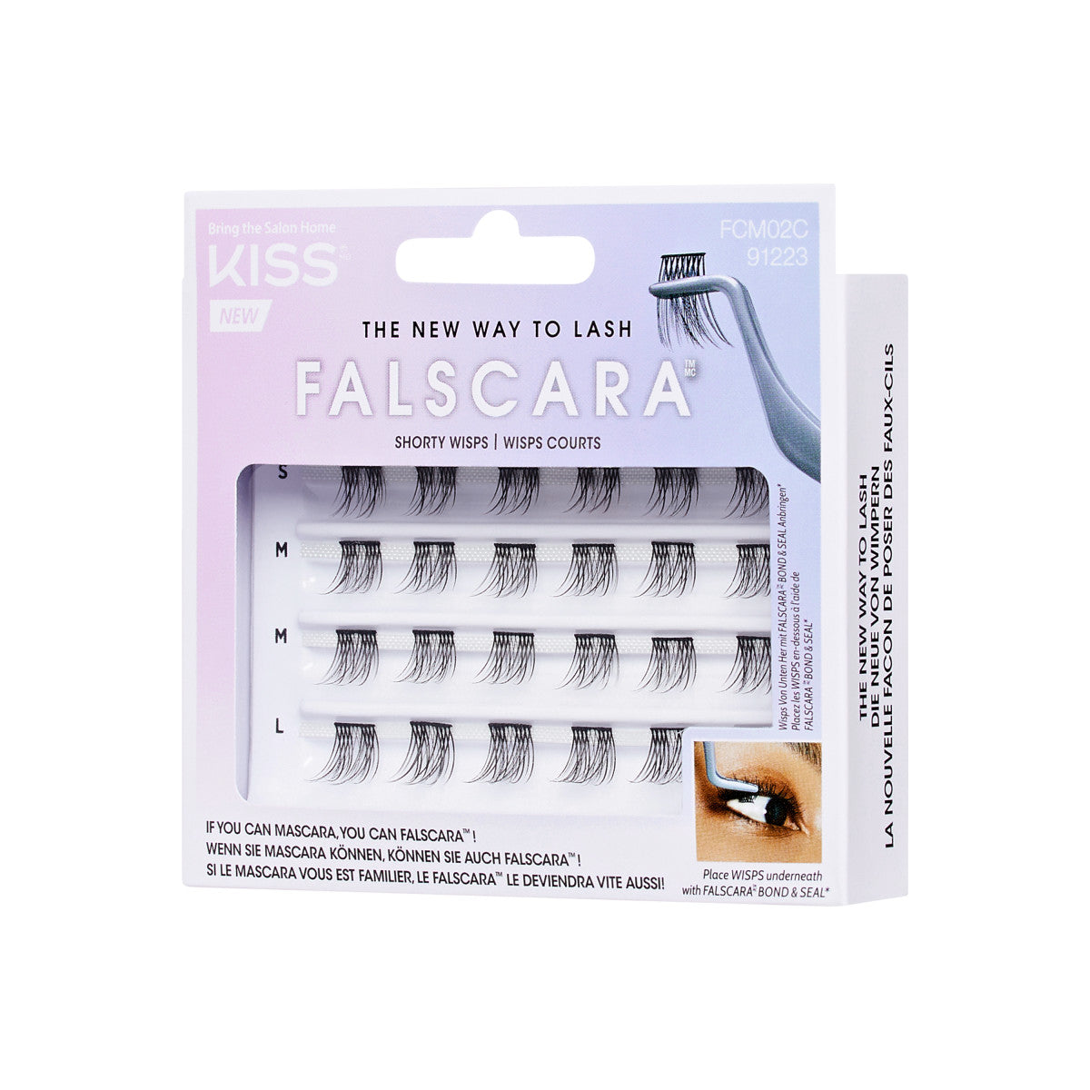 KISS FALSCARA False Eyelash Wisps Multipack, Shorty Wisps, 24 Lash Clusters