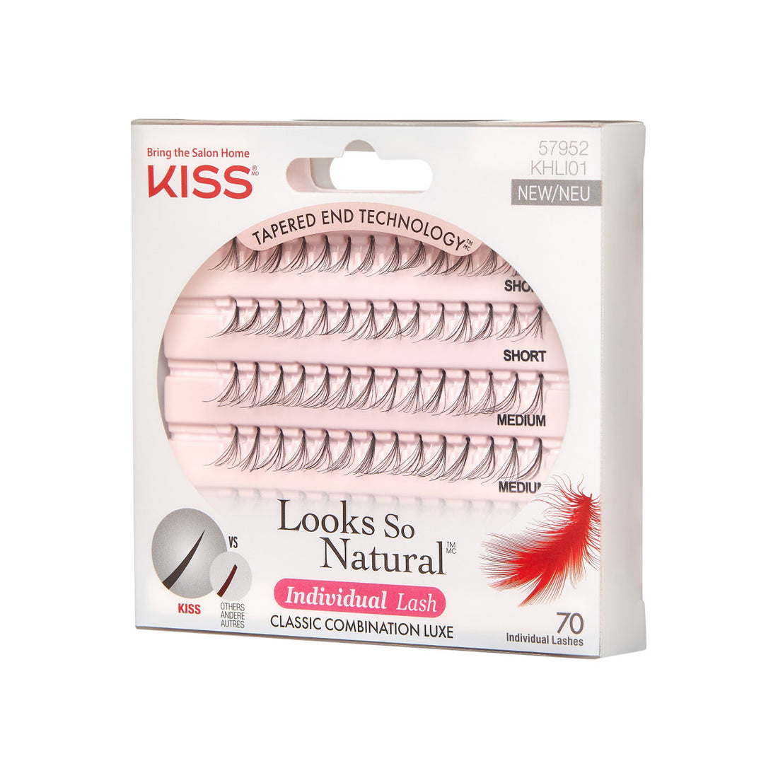 KISS Looks So Natural Individual Lash Clusters, Classic Combination Luxe, 70 Pieces