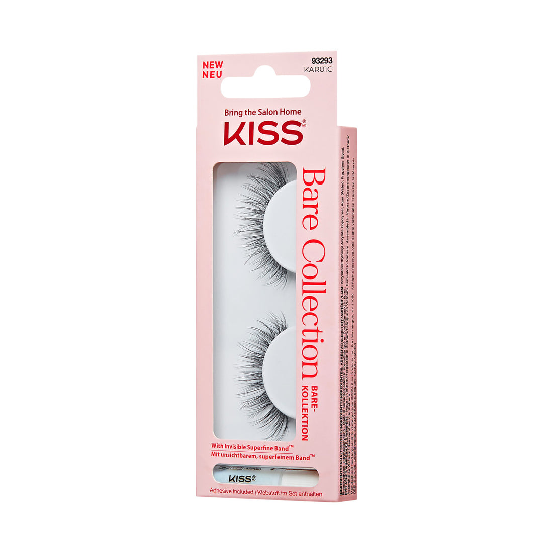 KISS Bare Collection False Eyelashes, 1 Pair &amp; Lash Glue Net Wt. 1g (0.035.oz.)