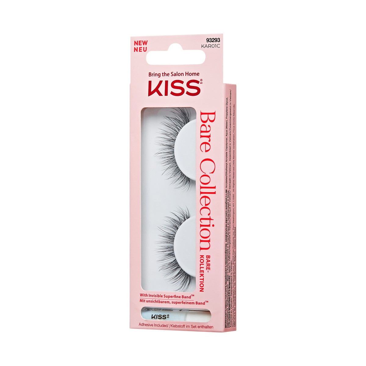 KISS Bare Collection False Eyelashes, 1 Pair &amp; Lash Glue Net Wt. 1g (0.035.oz.)