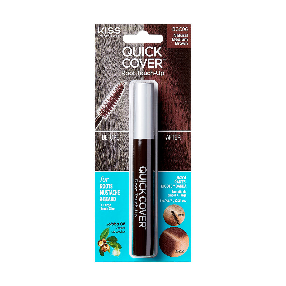 KISS Quick Cover Brush-in Color Touch up, Prirodzená stredne hnedá