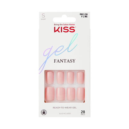 Kiss Gel Fantasy pevné nalepovacie nechty, sivé, krátke, štvorcovo-oválny tvar, 28 ks.