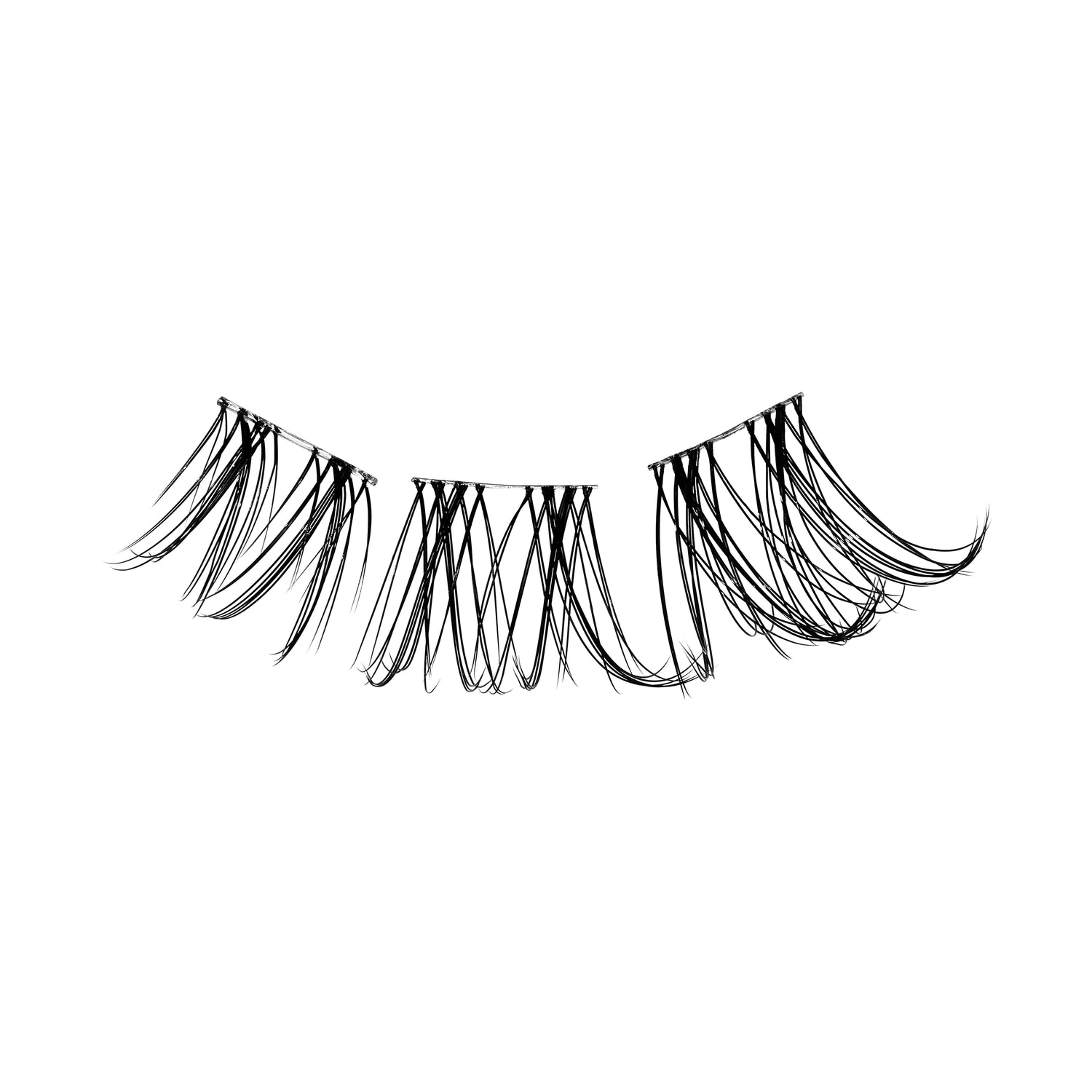 KISS FALSCARA Clear Band False Eyelashes, Lash  Extension Kit, 36 Lash Clusters