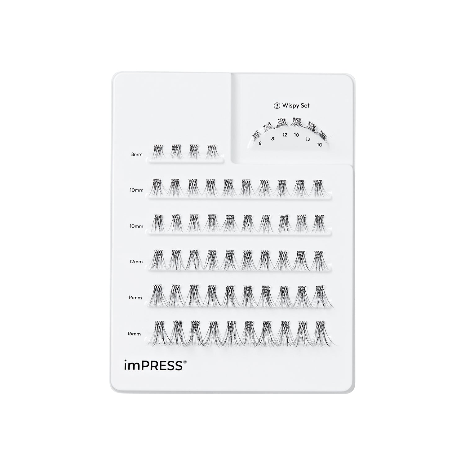 KISS imPRESS Pre-Glued Individual Lashes Multipack, Classic Wispy, 60 Lash Clusters