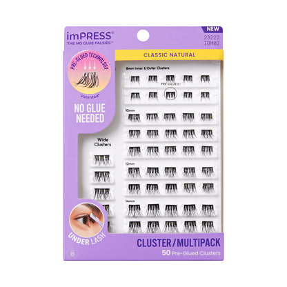 Kiss Impress predlepené trsy rias, klasické prírodné, 50 samolepiacich rias
