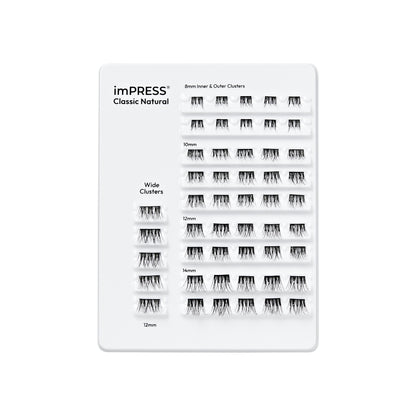 Kiss Impress predlepené trsy rias, klasické prírodné, 50 samolepiacich rias