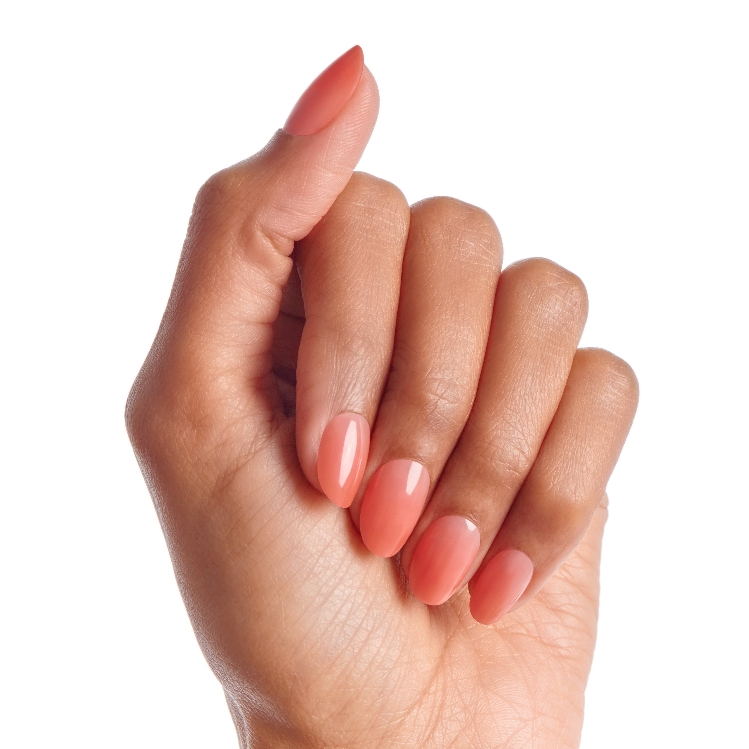 Kiss Bare but Better  TruNude Press On Nails, Solid Orange, Short Oval, 28 Ct. (Copy)