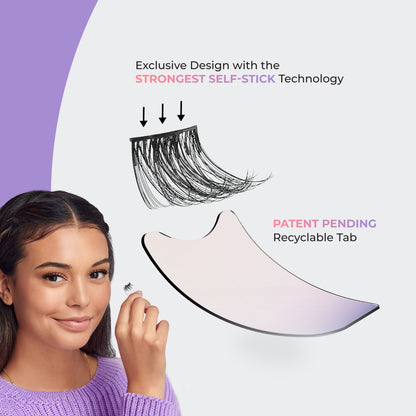 imPRESS Falsies Easy Tab Self Adhesive Eyelashes– Authentic Natural