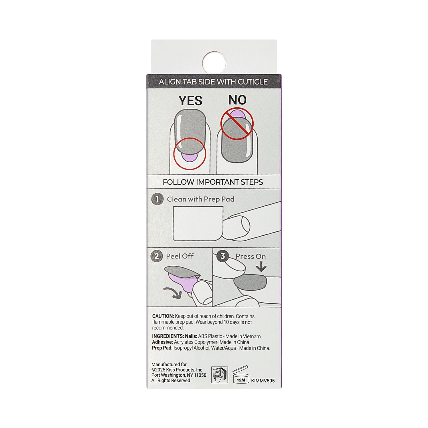KISS imPRESS Press On Nails Almond, ‘Chills’, White, Medium, 30 Count