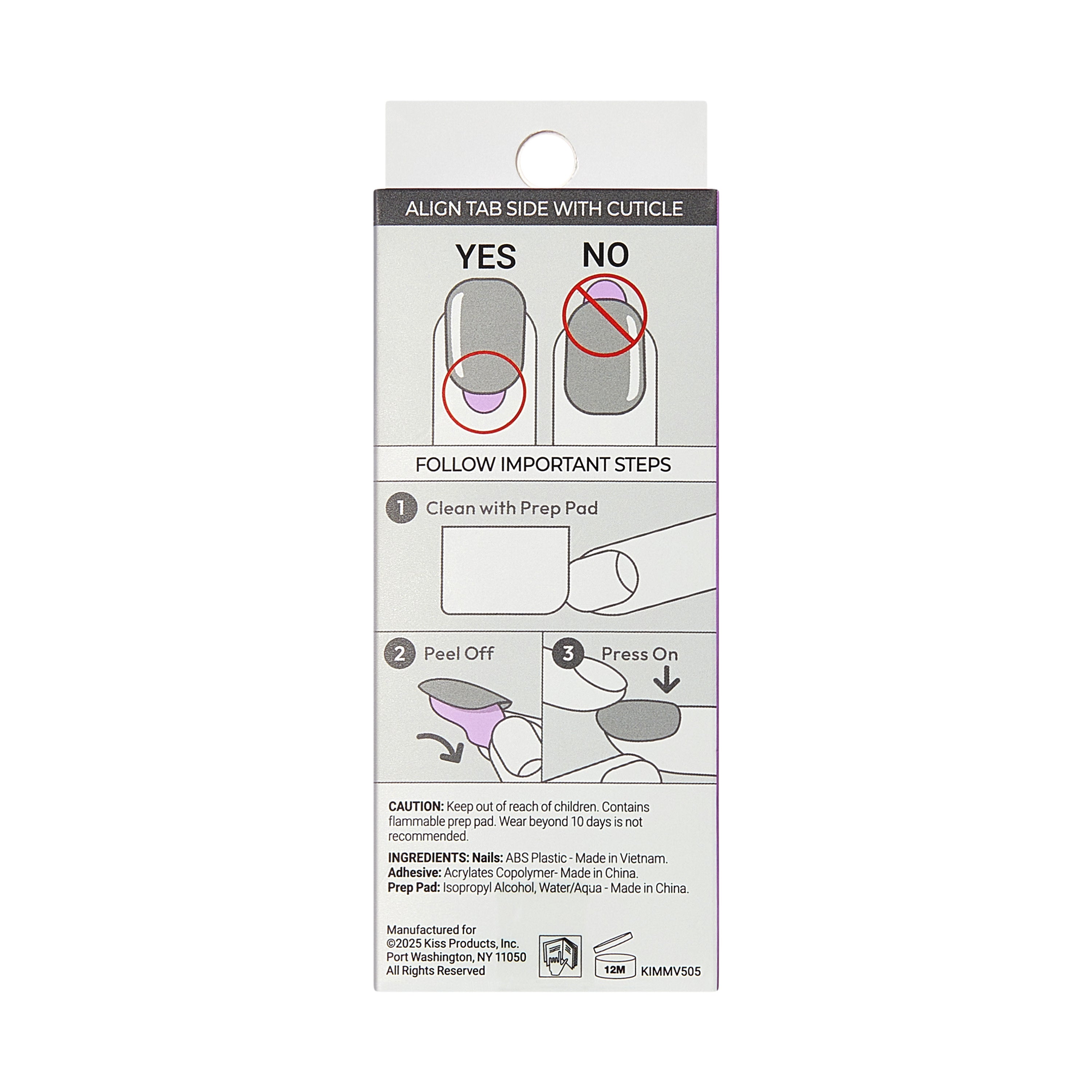 KISS imPRESS Press On Nails Almond, ‘Chills’, White, Medium, 30 Count