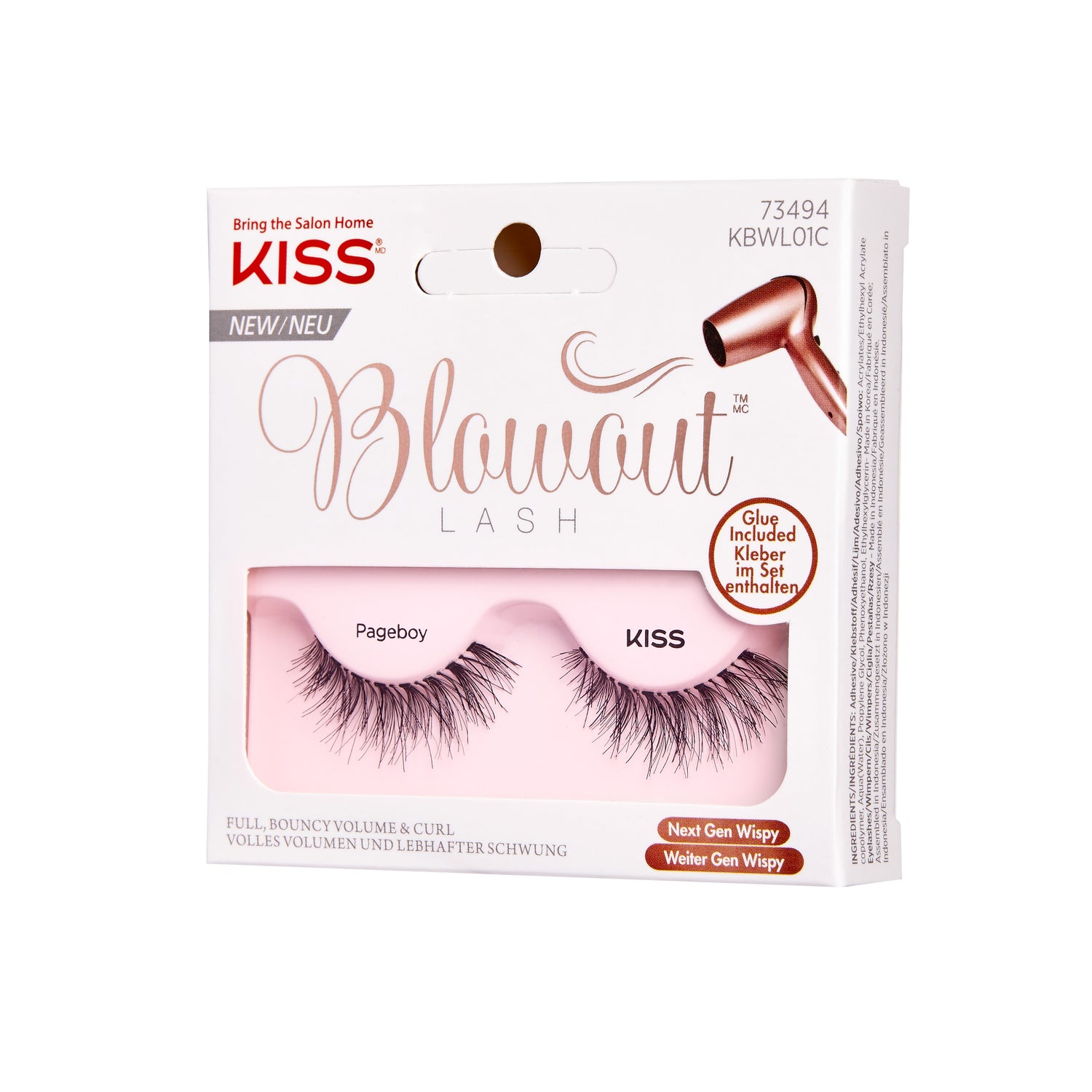 KISS Blowout, False Eyelashes, Pageboy, 1 Pair