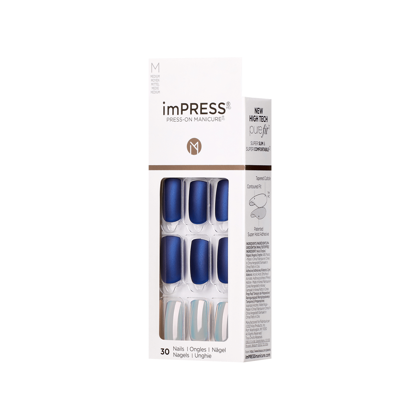 imPRESS Press-On Nails, No Glue Needed, Daydream, Viacfarebná, Medium Zaoblený, 30 ks