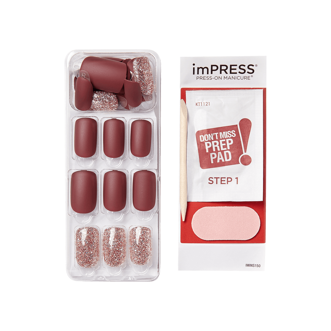 imPRESS Press-On Nails, No Glue Needed, Hero, Viacfarebná, Medium Zaoblený, 30 ks