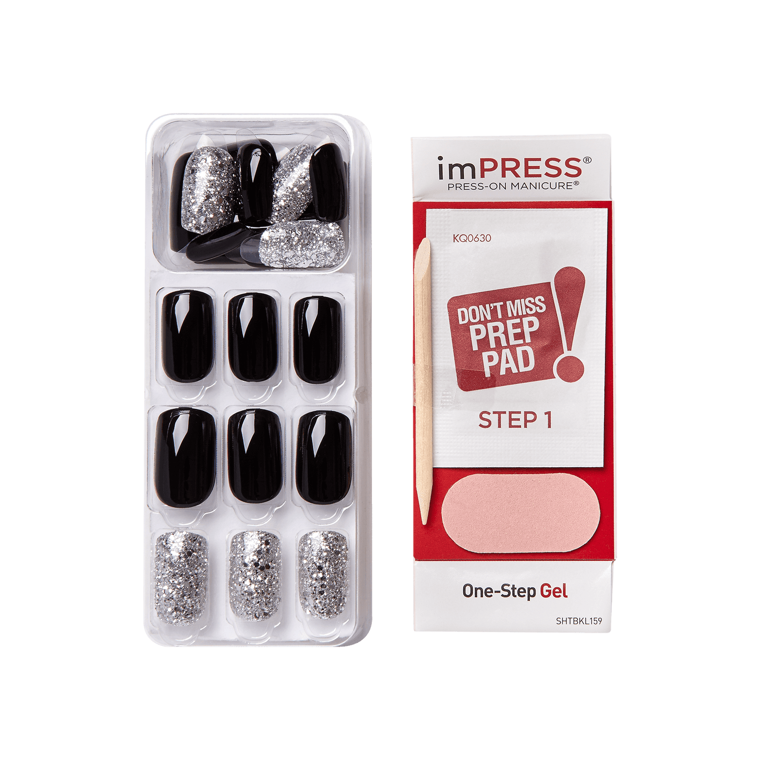 imPRESS Press-On Nails, No Glue Needed, Destiny, Viacfarebná, Medium Zaoblený, 30 ks