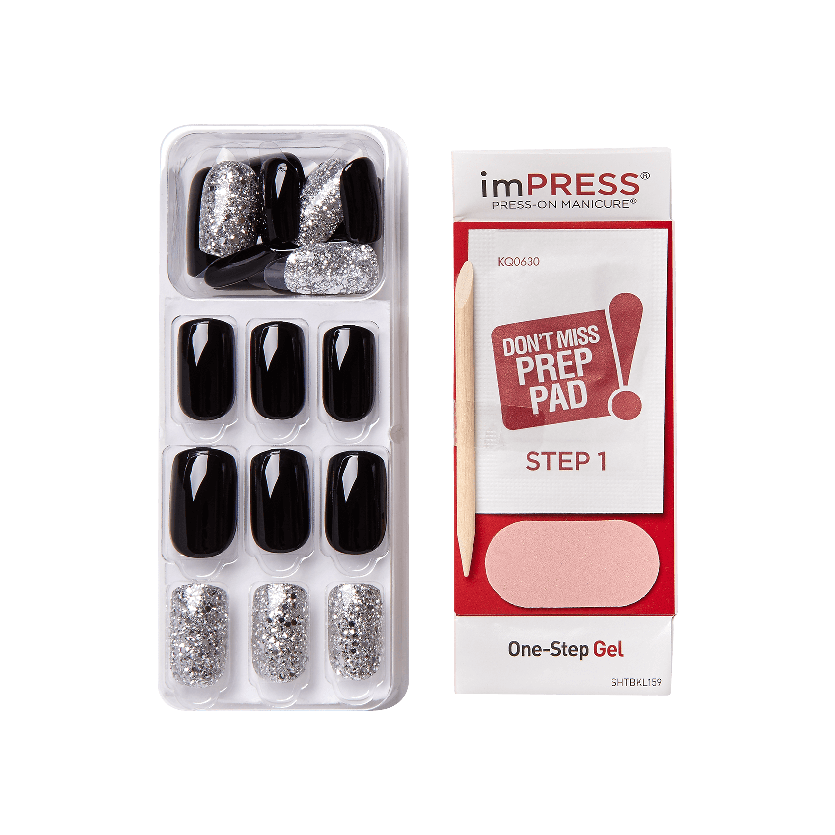 imPRESS Press-On Nails, No Glue Needed, Destiny, Viacfarebná, Medium Zaoblený, 30 ks