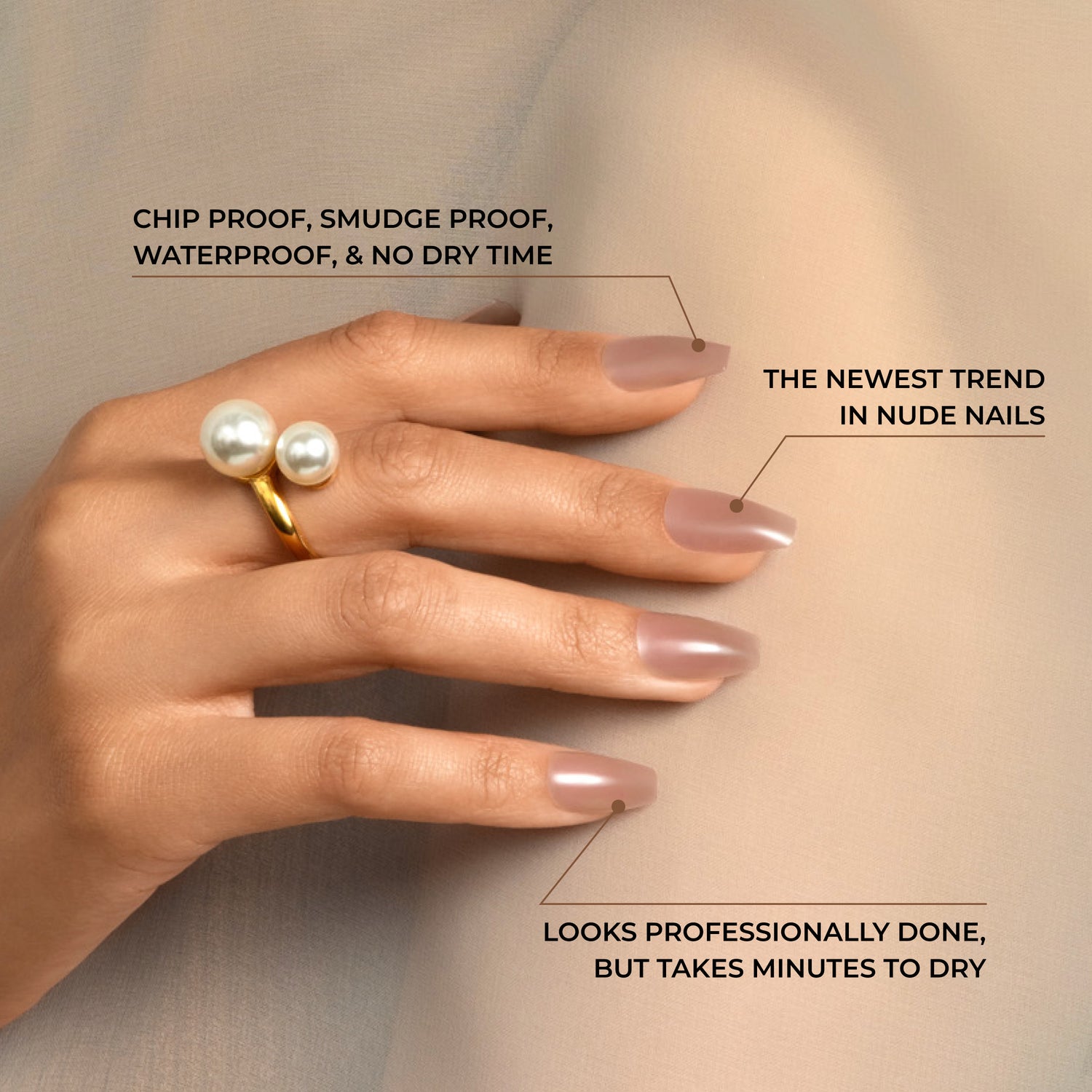 Kiss Bare but Better  TruNude Press On Nails, Solid Orange, Short Oval, 28 Ct. (Copy)
