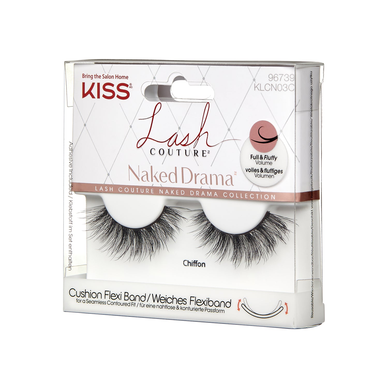 KISS Lash Couture Naked Drama False Strip Lashes, Style ‘Chiffon’ - 1 Pair