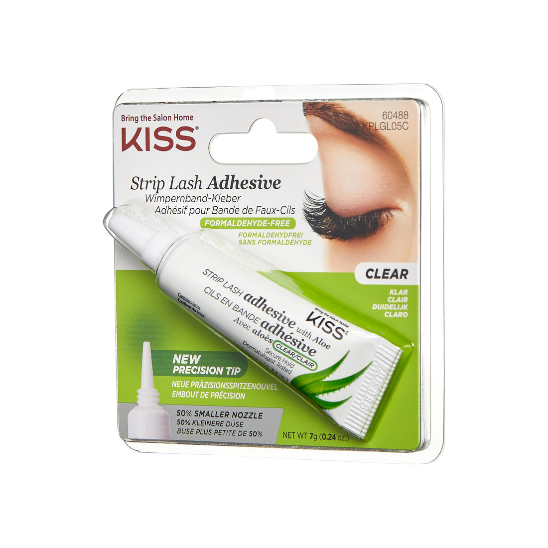 KISS EverEz Aloe Vera Strip Lash Adhesive, Net Wt. 7g (0.24 oz.) - Bezfarebná