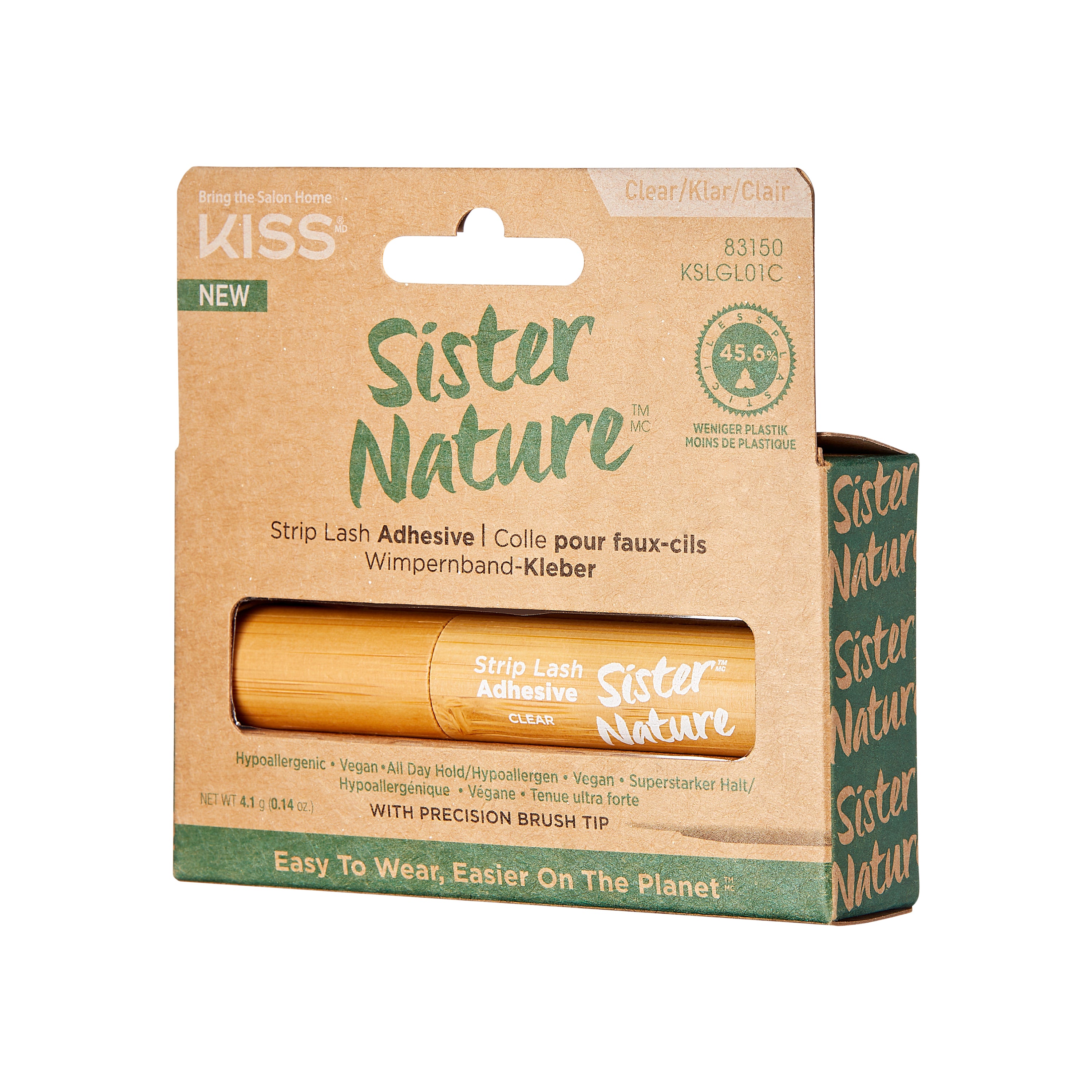 KISS Sister Nature Strip Lash Adhesive, Clear, Net Wt. 4.1g (0.14 oz.)