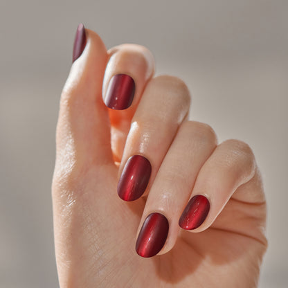Kiss colorFX by Impress Press On Nails , No Glue Needed, Red, Short, Oval Shape, 30 Ct.