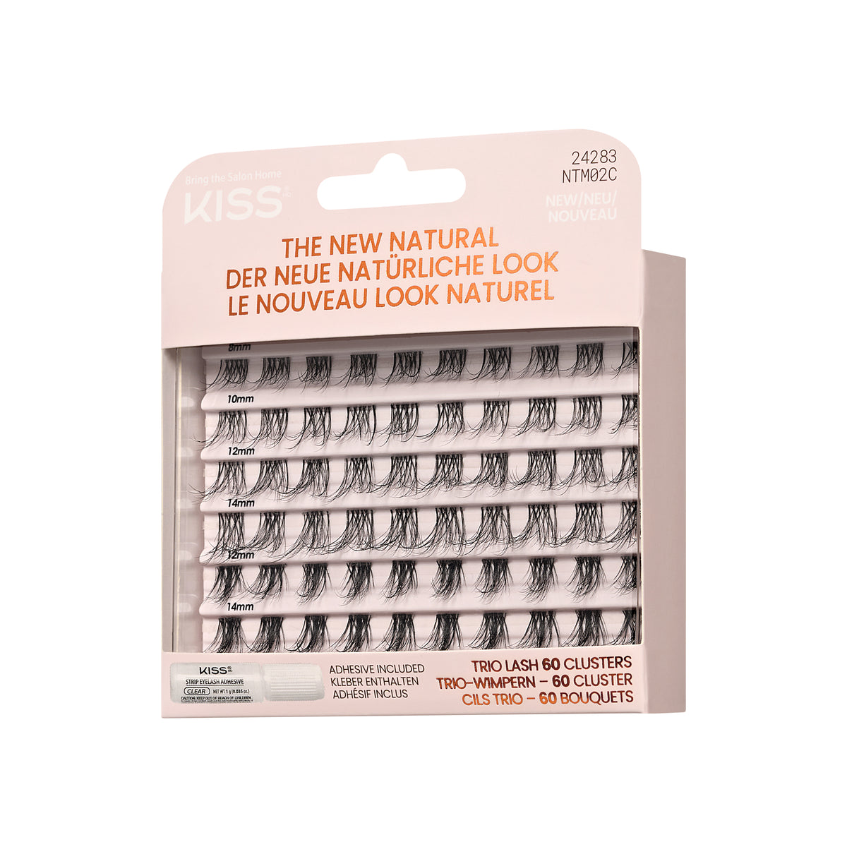 Kiss The New Natural False Eyelashes, Lash Extension Kit, Nude Blazer, 60 Trio Lash Clusters