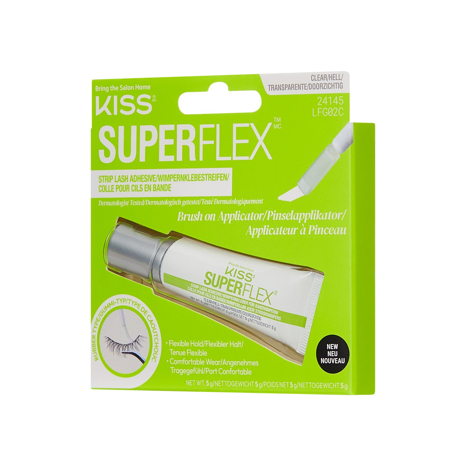 KISS SuperFlex latexové lepidlo na pásikové riasy, s aplikátorom, priehľadné, 5 g (0,18 oz.)