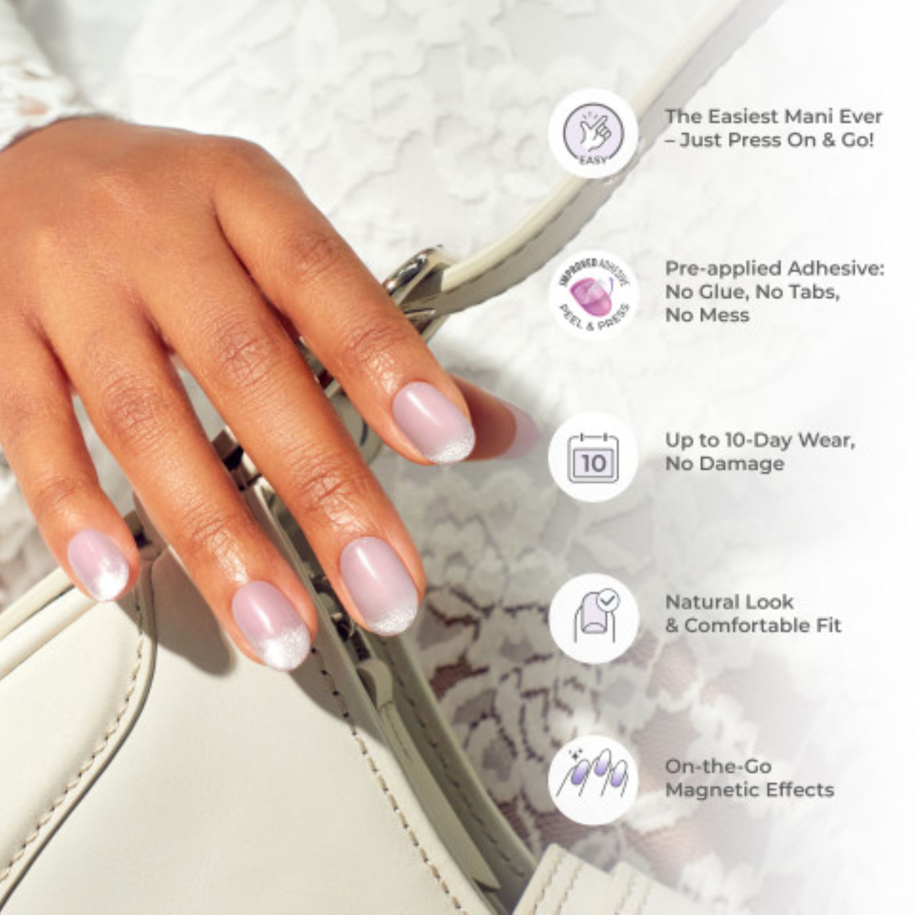Kiss colorFX by Impress Press On Nails , No Glue Needed, Red, Short, Oval Shape, 30 Ct.