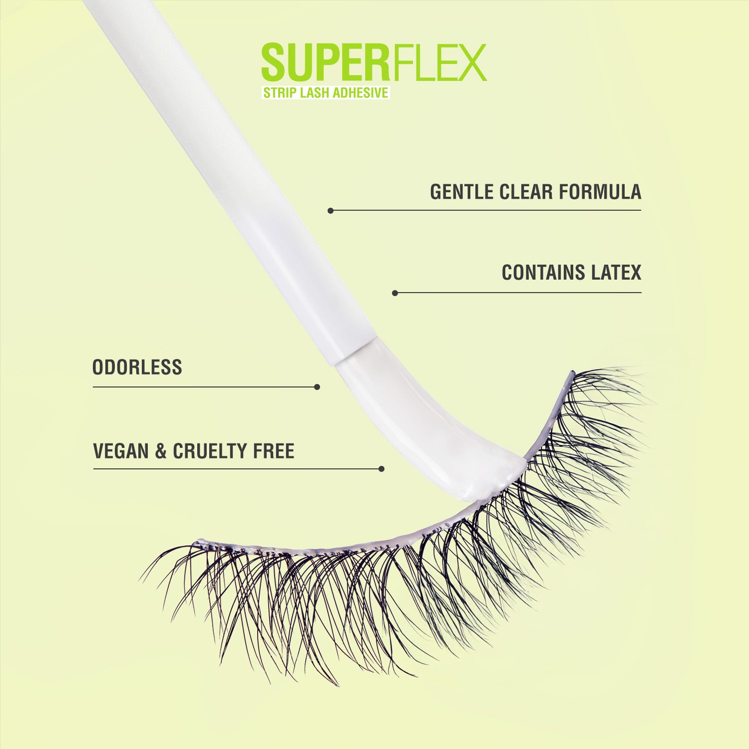 KISS SuperFlex latexové lepidlo na pásikové riasy, s aplikátorom, priehľadné, 5 g (0,18 oz.)