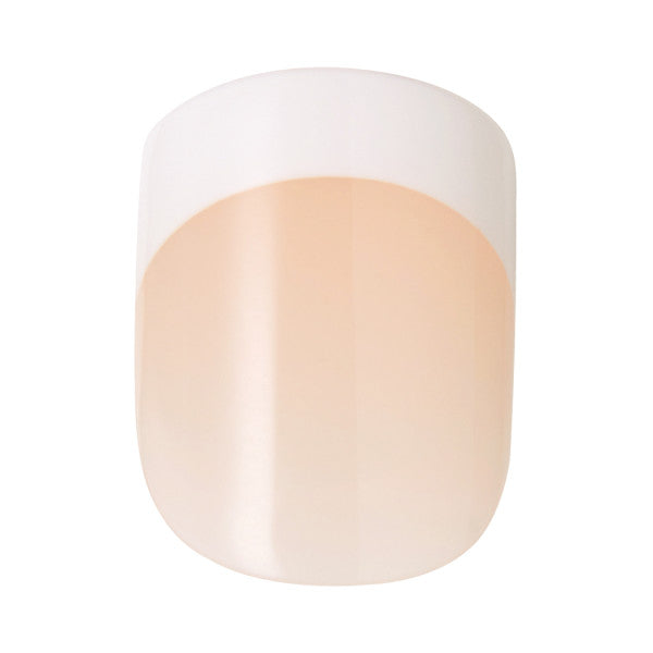 KISS Salon Acrylic French Press-On Nails, Power Play, White Tips, Short Square, 31 Ct.